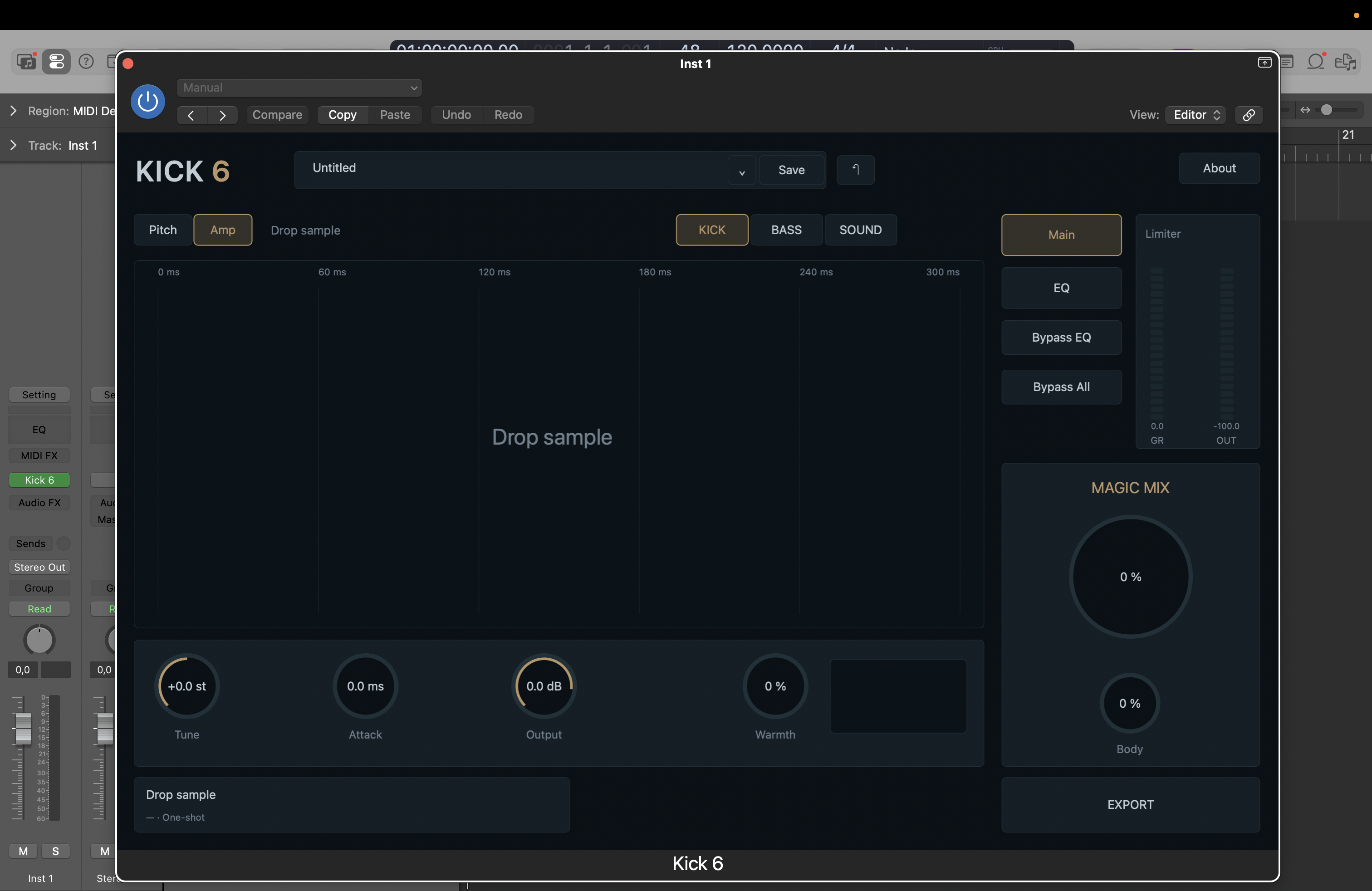Kick 6 interface